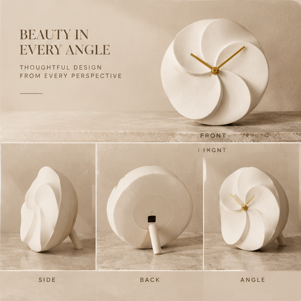 Swirl Petal Table Clock | SIVAWNELL