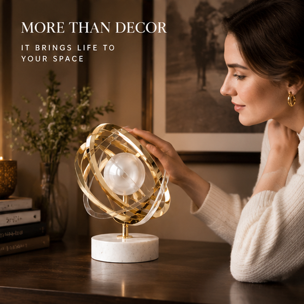 Gold Orbital Sphere Sculpture | SIVAWNELL