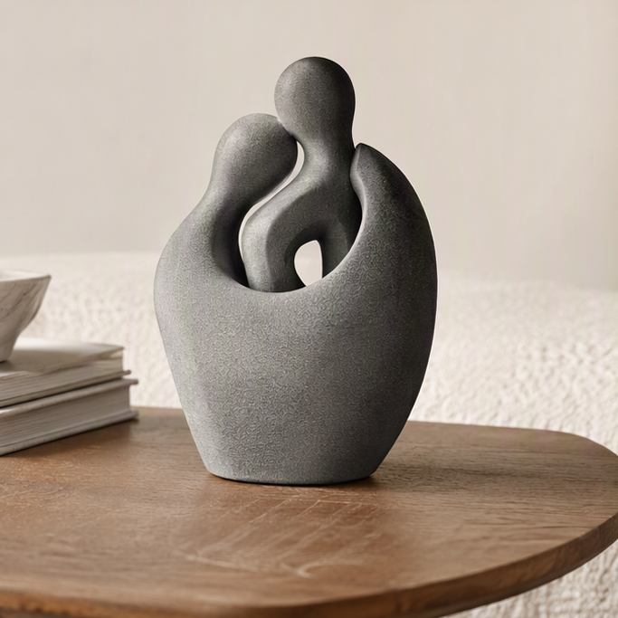 Stone-Finish Couple Sculpture | SIVAWNELL