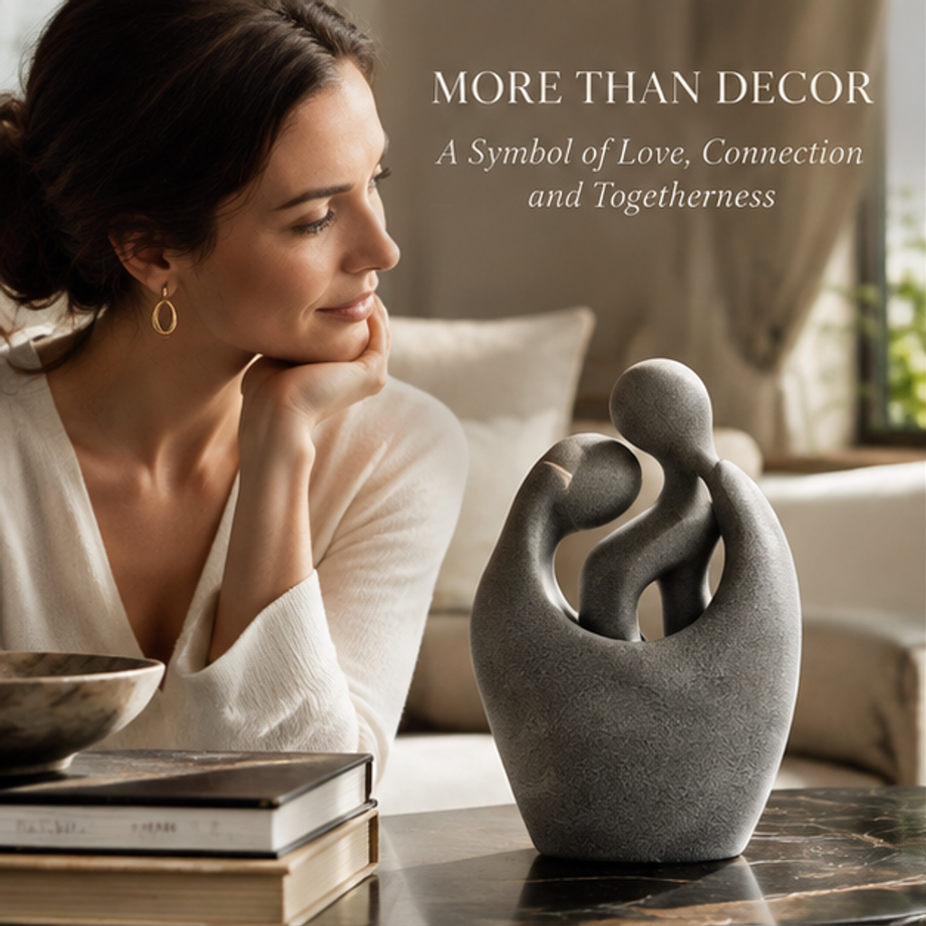 Stone-Finish Couple Sculpture | SIVAWNELL