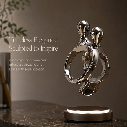 Chrome Couple Sculpture with LED Base | SIVAWNELL