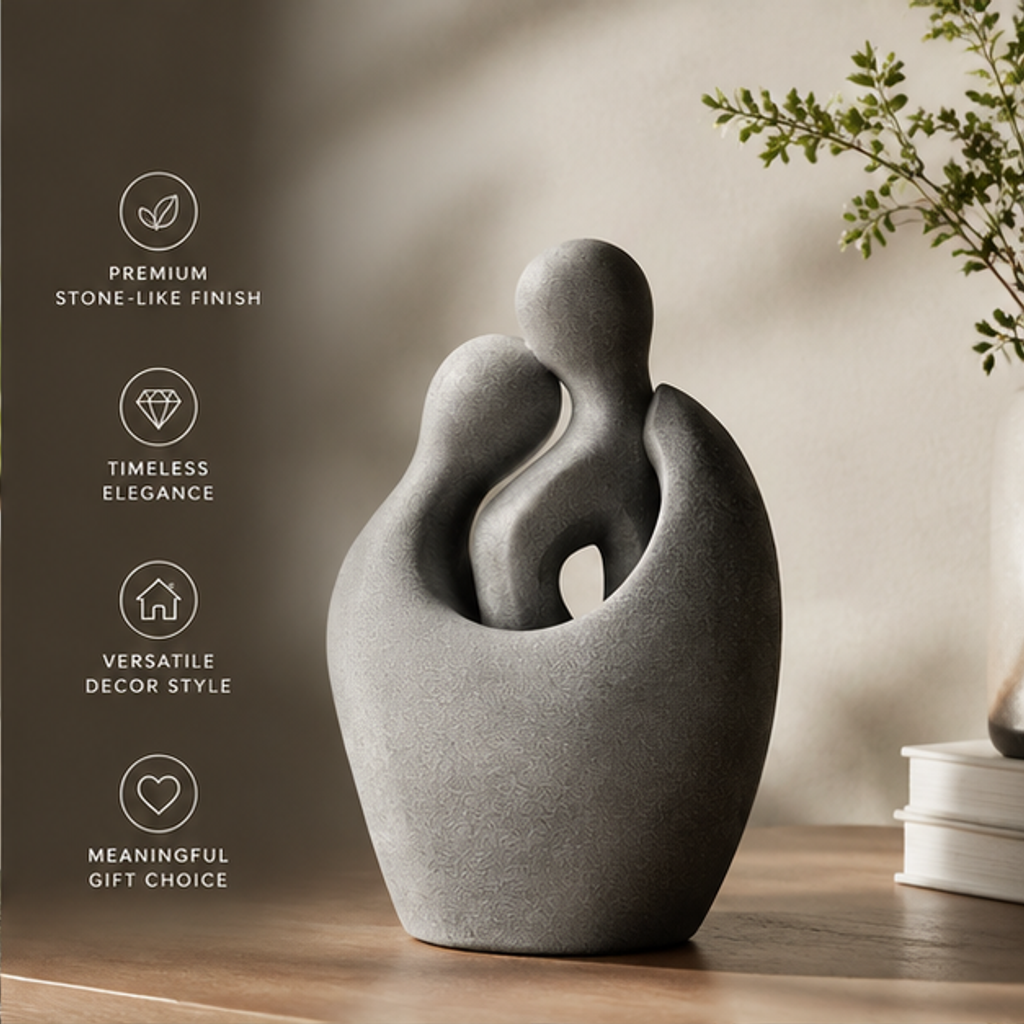 Stone-Finish Couple Sculpture | SIVAWNELL