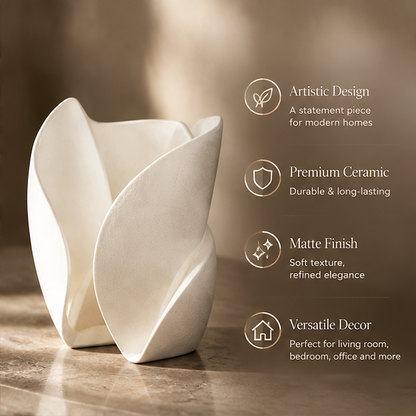 Twisted Petal Ceramic Vase | SIVAWNELL