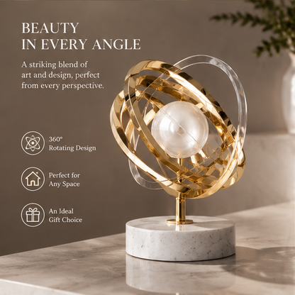 Gold Orbital Sphere Sculpture | SIVAWNELL
