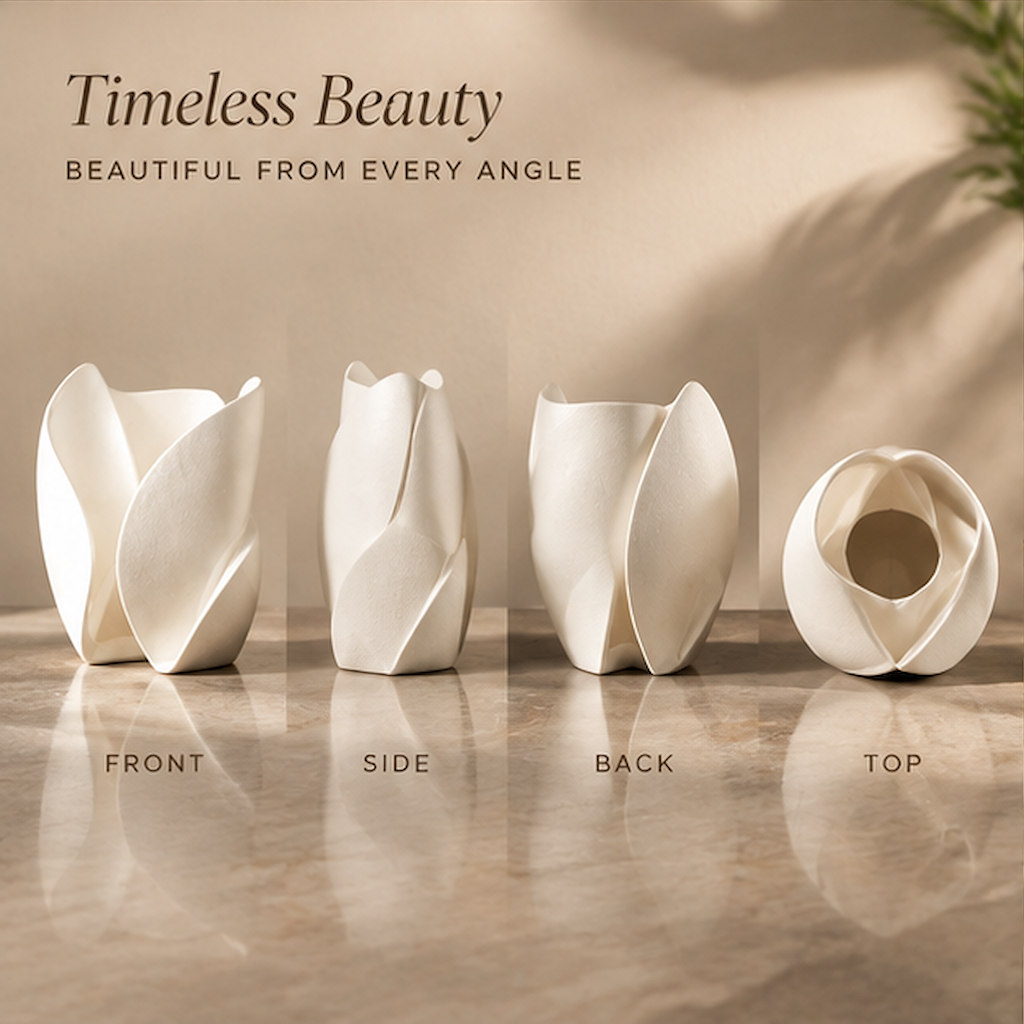 Twisted Petal Ceramic Vase | SIVAWNELL