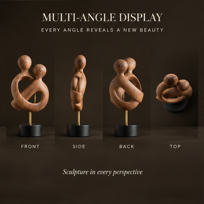 Embracing Couple Wood Sculpture | SIVAWNELL
