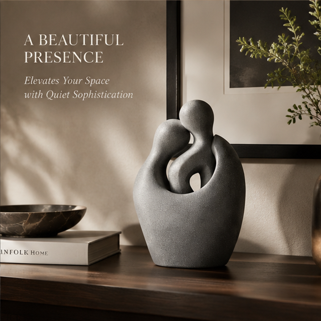 Stone-Finish Couple Sculpture | SIVAWNELL